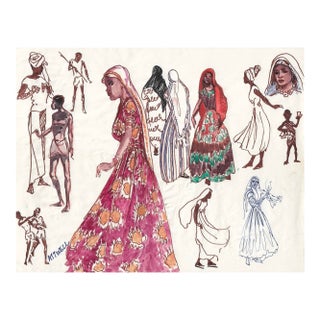 Ivy Attwell Figure Studies Watercolor For Sale