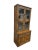 1970s Vintage Oak Wood Bros Jacobean Cabinet Leaded Glass Hutch Bookshelf Old Charm For Sale - Image 4 of 12