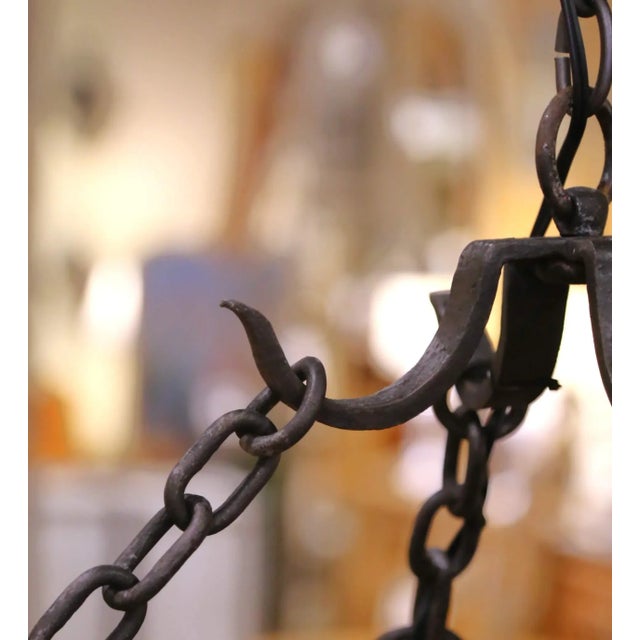 Early 20th Century French Gothic Twelve-Light Iron Chandelier With Gilt Accents For Sale - Image 9 of 11