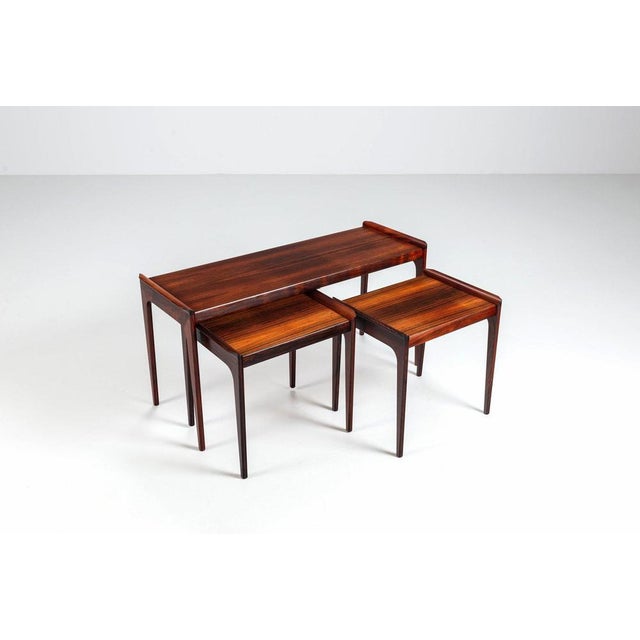 1960s Nesting Tables in Rosewood by Erling Torvits for Heltborg Mobler, Denmark, 1960s, Set of 3 For Sale - Image 5 of 18