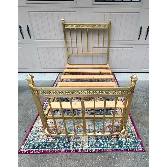 Vintage Twin Size Brass Bed For Sale - Image 10 of 14