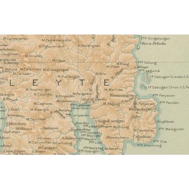 Black Map of the Island of Leyte, 1899 For Sale - Image 8 of 9
