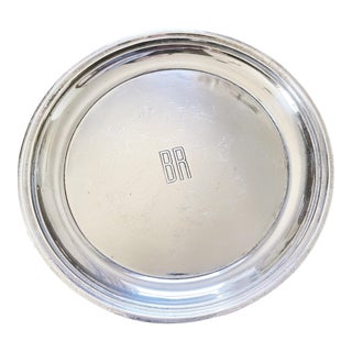 1956 Silver Plated Bottle Coaster From Burlington Route Railroad For Sale