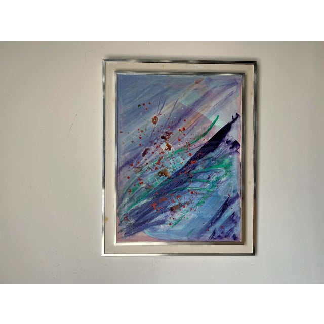 80's Mid Century Abstract Expressionist Oil Painting on Canvas, Signed For Sale - Image 13 of 13