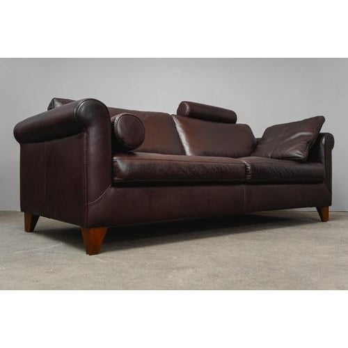 Brown Vintage Sofa in Leather For Sale - Image 8 of 18