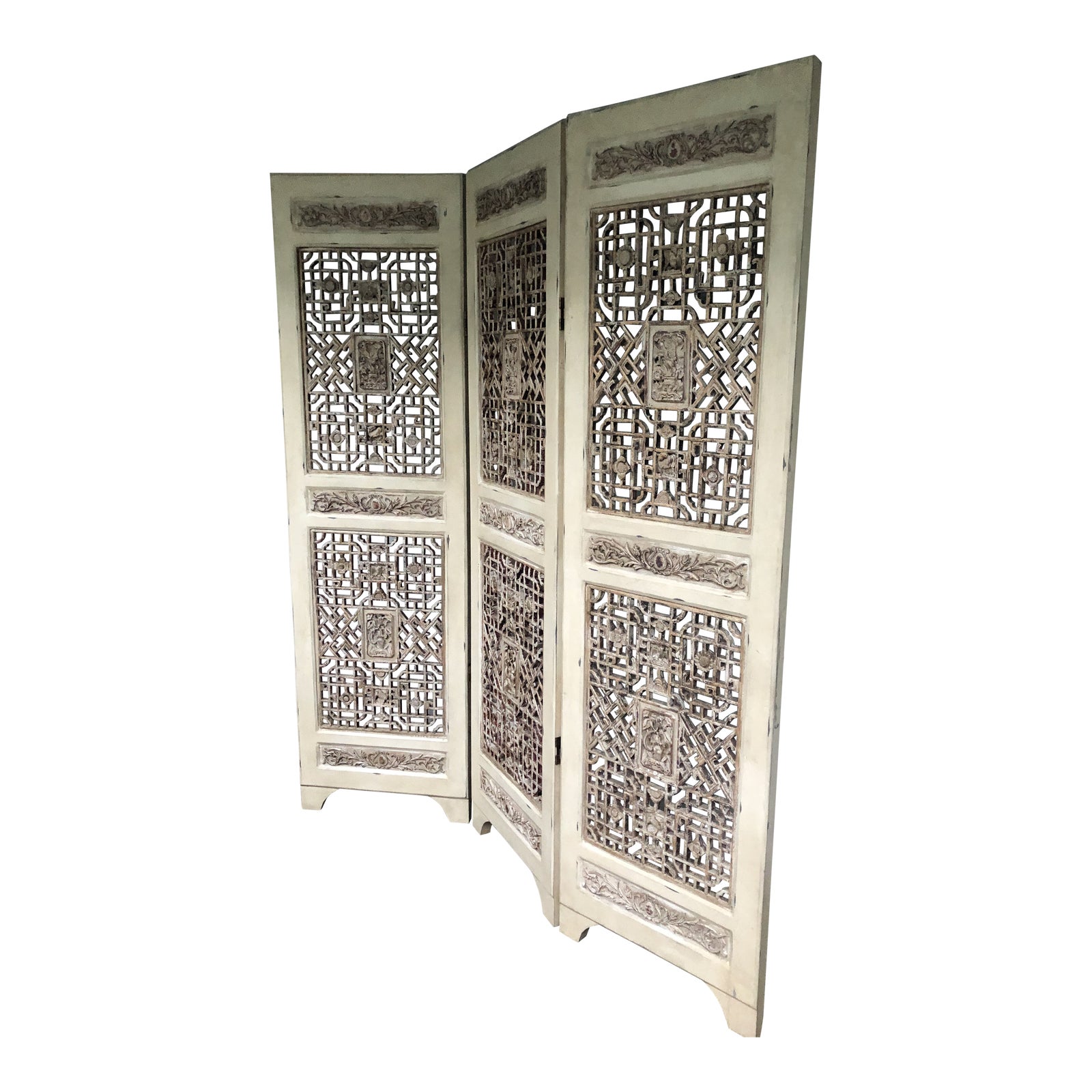Trifold Fretwork Screen/Room Divider Chairish