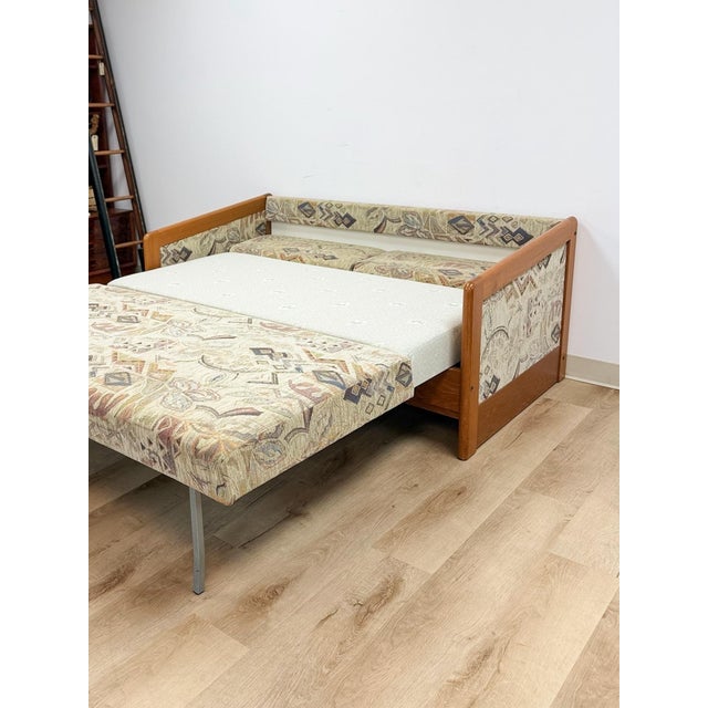 Vintage Sleeper Sofa Hestbæk Style Danish MCM Teak Convertible Daybed Pullout Couch For Sale - Image 14 of 17