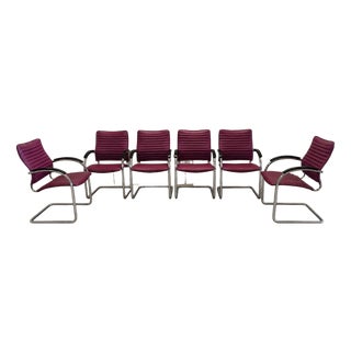 Tubular Cantilever Model S74 FV Chairs by Josef Gorcica for Thonet, 1980s, Set of 6 For Sale