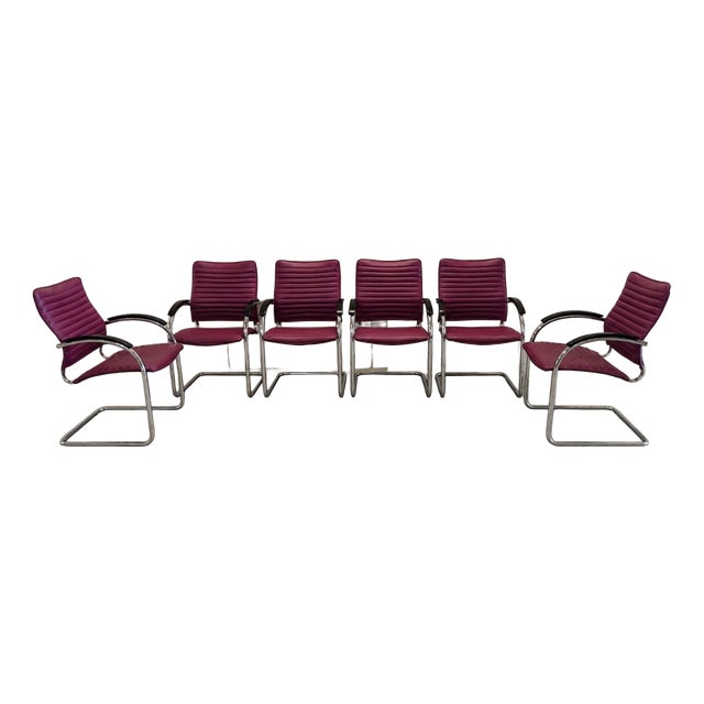 Tubular Cantilever Model S74 FV Chairs by Josef Gorcica for Thonet, 1980s, Set of 6 For Sale