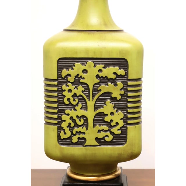 1960's Asian Inspired Green Tree of Life Table Lamp For Sale In Charlotte - Image 6 of 10
