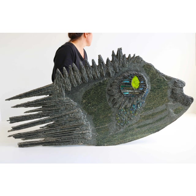 Large Brutalist Fish Sculpture by Jules De Waele for Pia Manu, 1973 For Sale - Image 16 of 16
