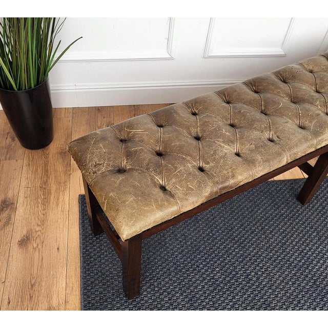 Vintage Italian Walnut Bench, 1980s For Sale - Image 4 of 8
