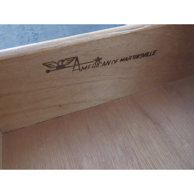 Late 20th Century American of Martinsville Hollywood Regency Bamboo Nightstands a Pair 6449 For Sale - Image 5 of 18