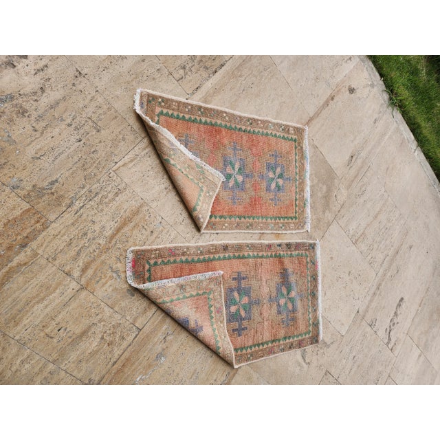 Salmon 1970s Oushak Wool Hand-Knotted Turkish Rug - a Pair For Sale - Image 8 of 8