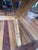 Brown Vintage A. Brandt Oak 8-Foot Trestle Dining Table With Drawers For Sale - Image 8 of 9