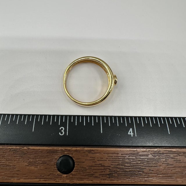 Early 21st Century Bezel Set Diamond Dome Ring in 10kt Yellow Gold – 0.15ctw Gh Si Round Diamond, Size 7 For Sale - Image 5 of 5