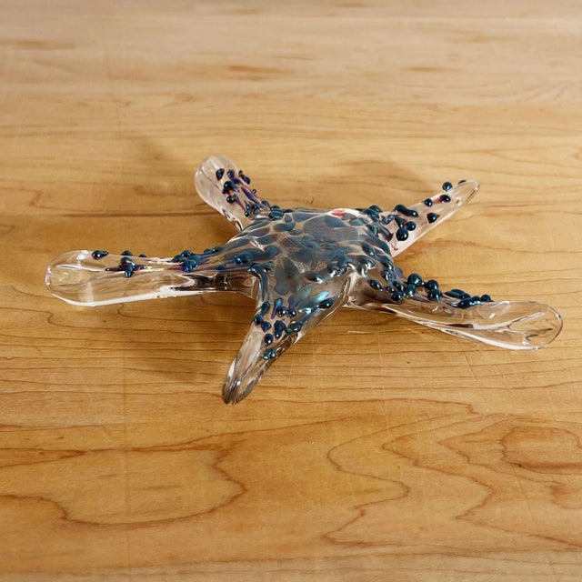 Vintage Iridescent Glass Starfish Paper Weight by John Barber For Sale - Image 4 of 9