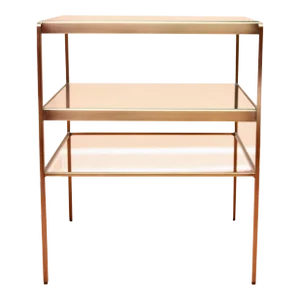 Brass Glass Top Square Accent Side Table
