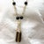Vintage 18k Gold Tassel Necklace Quartz Black Onyx Diamond - 30 Inches For Sale - Image 10 of 10