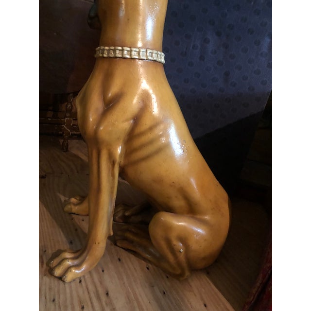 Camel 1960s Vintage Malwar Chalk Ware Near Life Size Great Dane Sculpture For Sale - Image 8 of 12