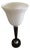 Art Deco Table Lamp in Black Lacquered Wood and White Opaline from Mazda For Sale