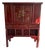 Early 20th-Century Chinese Red Lacquer Pantry Cabinet For Sale