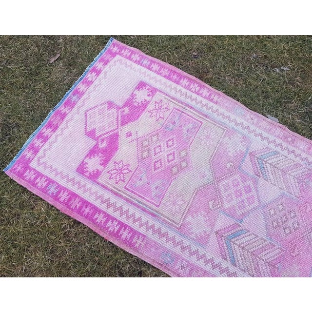 Vintage Long Kurdish Runner With Borders For Sale - Image 10 of 11