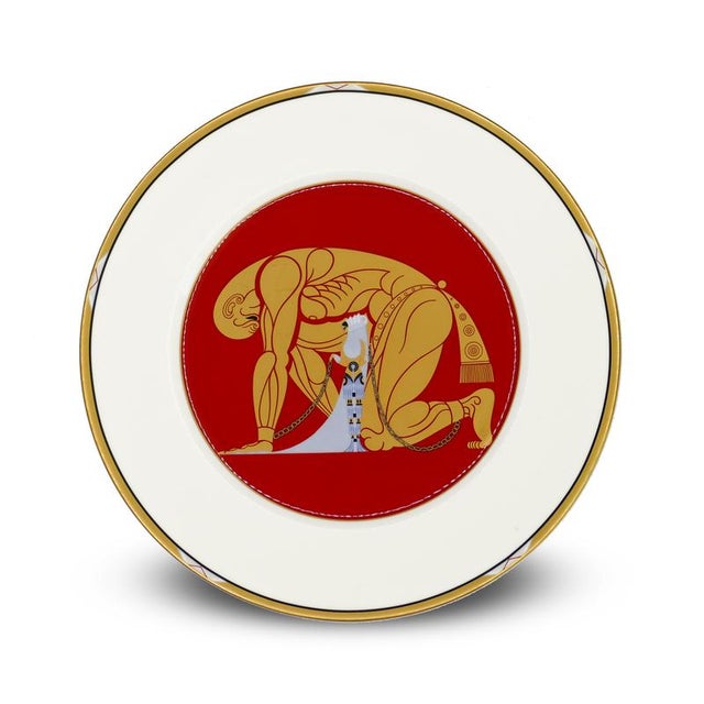 Samson and Delilah Decorative Plate in Porcelain by Erté, Japan, 1987 For Sale - Image 3 of 5