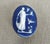 Midnight Blue Italian Cameo and Sterling Brooch, Woman With Birds in Garden For Sale In New York - Image 6 of 8