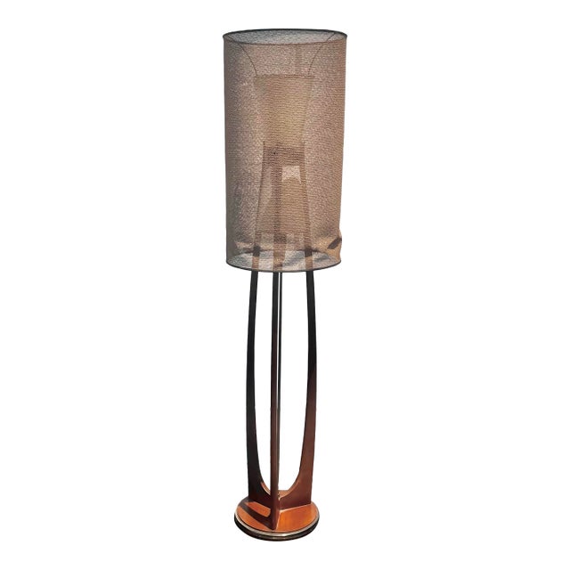 Mid 20th Century Mid Century Modern Modeline ‘Cactus’ Floor Lamp With Carved Wood For Sale