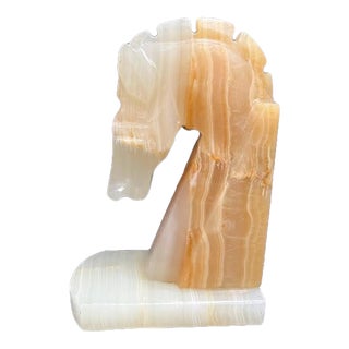 Onyx Horse Head Bookend For Sale