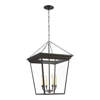 Chapman & Myers for Visual Comfort Signature Cornice Large Lantern in Bronze For Sale