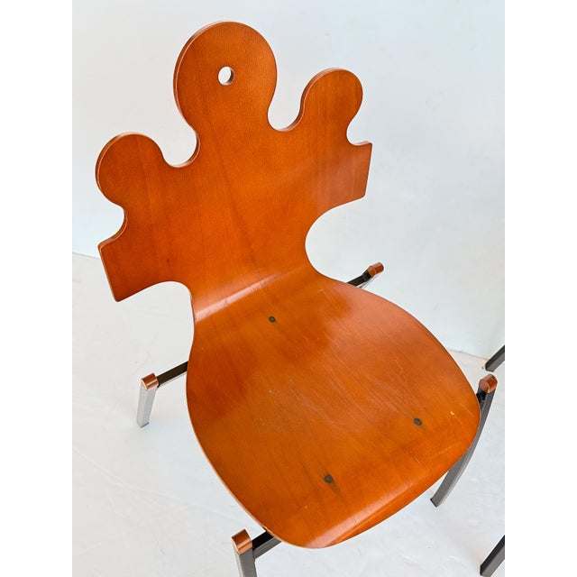 Set of Six French Modern Jigsaw Puzzle Back Chairs For Sale - Image 9 of 9
