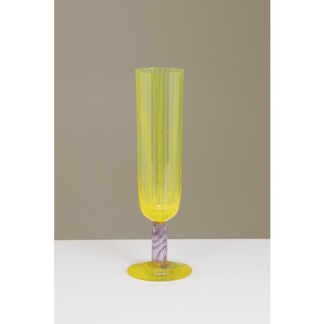 Glass Bon Bon Flute by Kjell Engman for Kosta Boda, 1989 For Sale - Image 3 of 5