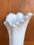 Vintage Mid-Century Modern Milk Glass Swung Glass Stretch Vase. For Sale In Miami - Image 6 of 9