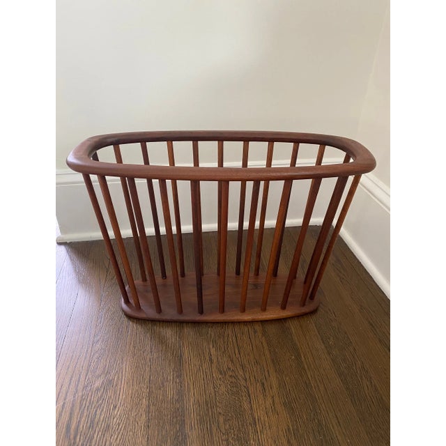 Mid-Century Modern 1960s Arthur Umanoff Walnut Magazine Rack For Sale - Image 3 of 10