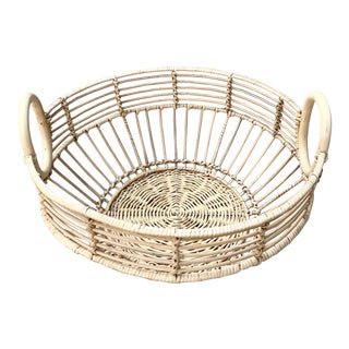 Anthropologie Large Rattan Elsie Basket For Sale