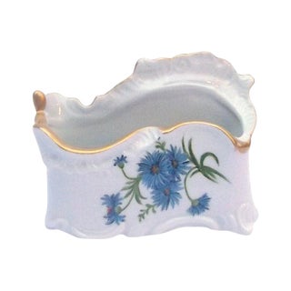 Vintage Signed Porcelain Cornflower Vase For Sale