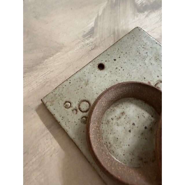 Signed Studio Pottery Wall Mirror Hand Built Ceramic 10 Inch Vertical For Sale In Chicago - Image 6 of 12