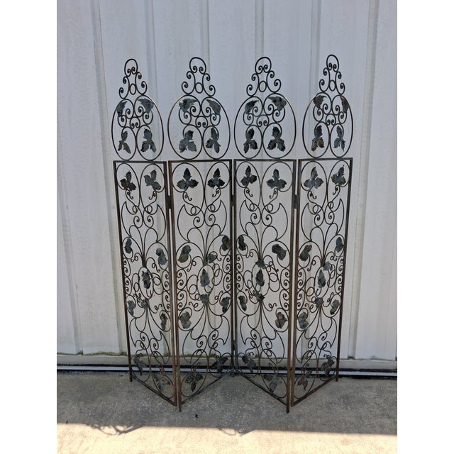 Antique 4 Panel Iron Screen. For Sale In Orlando - Image 6 of 15