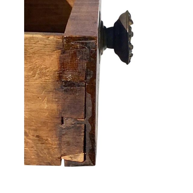 Antique 19th Century Sheraton New England Tiger Maple Work Table / Nightstand For Sale - Image 11 of 12