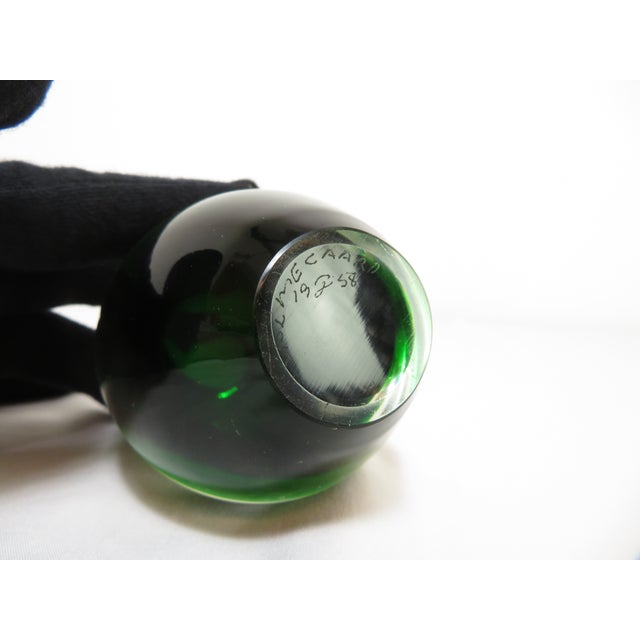 Mid-Century Modern Vintage Signed 1958 Holmegaard Per Lutken Orchid Flamingo Vase ~ Mid Century Modern Studio Art Glass For Sale - Image 3 of 13