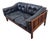 Mid-Century Modern Scandinavian Monte Carlo Sofa in Black Leather and Wood by Ingvar Stockum, 1965 For Sale