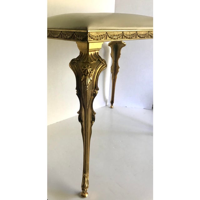 Vintage Regency Brass Vanity Stool Made in Italy Chairish