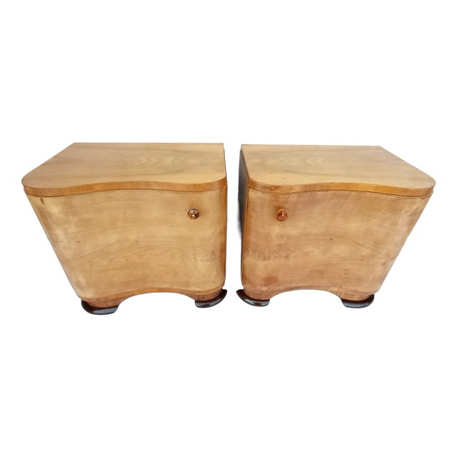Bedside Tables by Jindrich Halabala for Up Závody, 1950s, Set of 2 For Sale