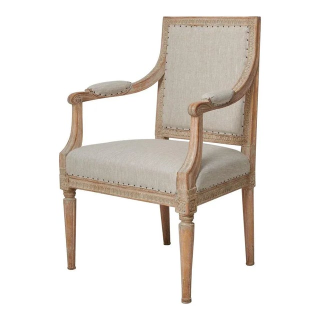 Swedish Gustavian Upholstered Pine Armchair For Sale - Image 11 of 11