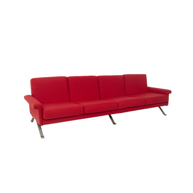 Italian Red Model 875 Sofa by Ico Parisi for Cassina For Sale