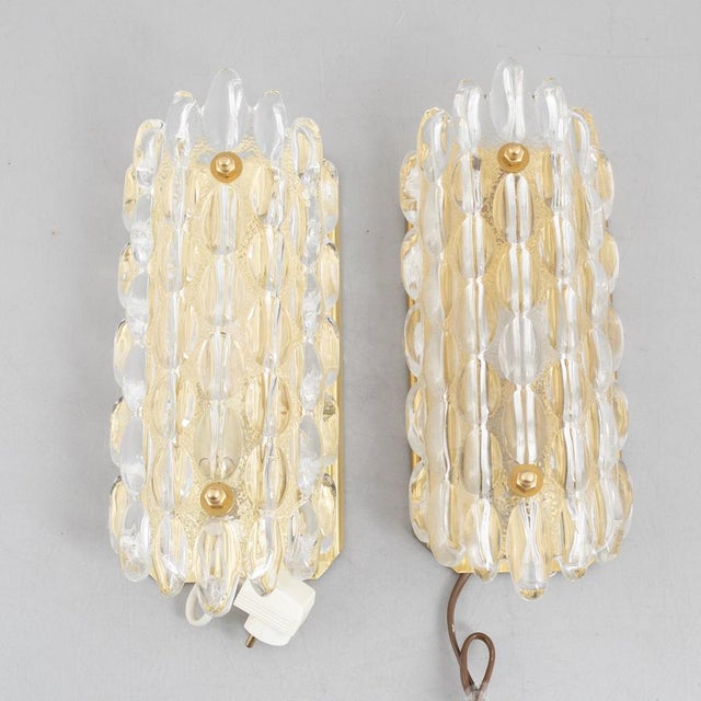 Orrefors Glass and Brass Sconce by Carl Fagerlund for Orrefors, Sweden, 1960s For Sale - Image 4 of 7