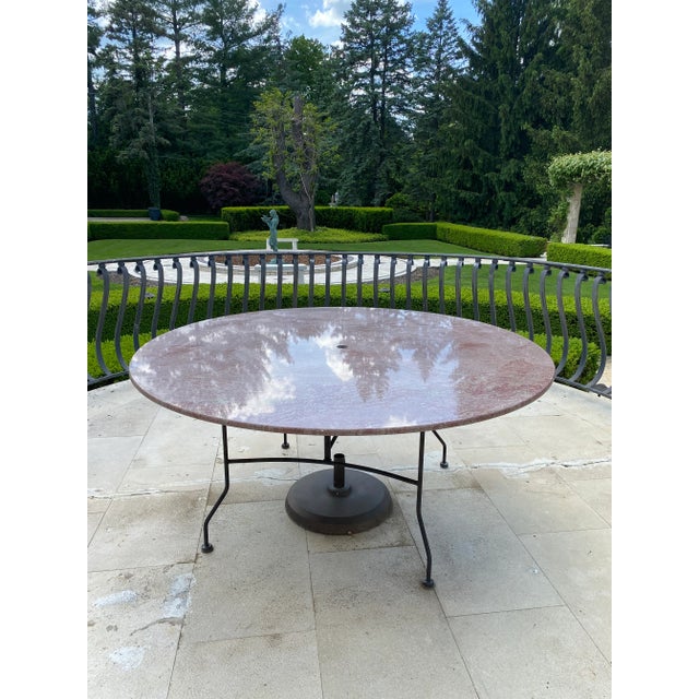 Outdoor Round Granite Table For Sale - Image 11 of 11