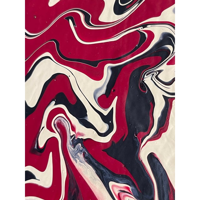 Abstract modern textured acrylic on stretched canvas painting, signed Connie.